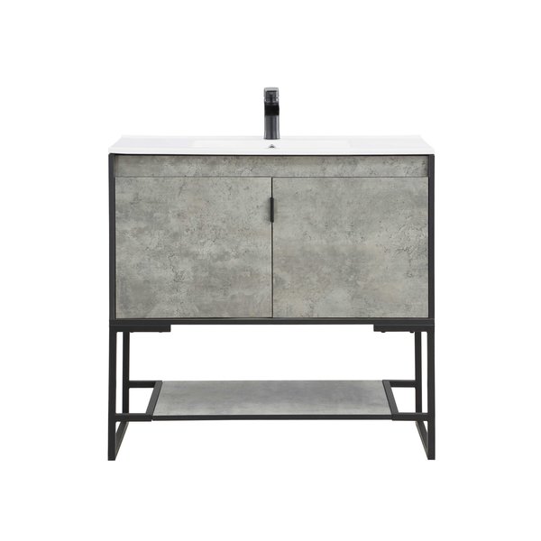 Manhattan Comfort Modern Vanity with Sink for Bathroom and Sink Use VS-3601-GY